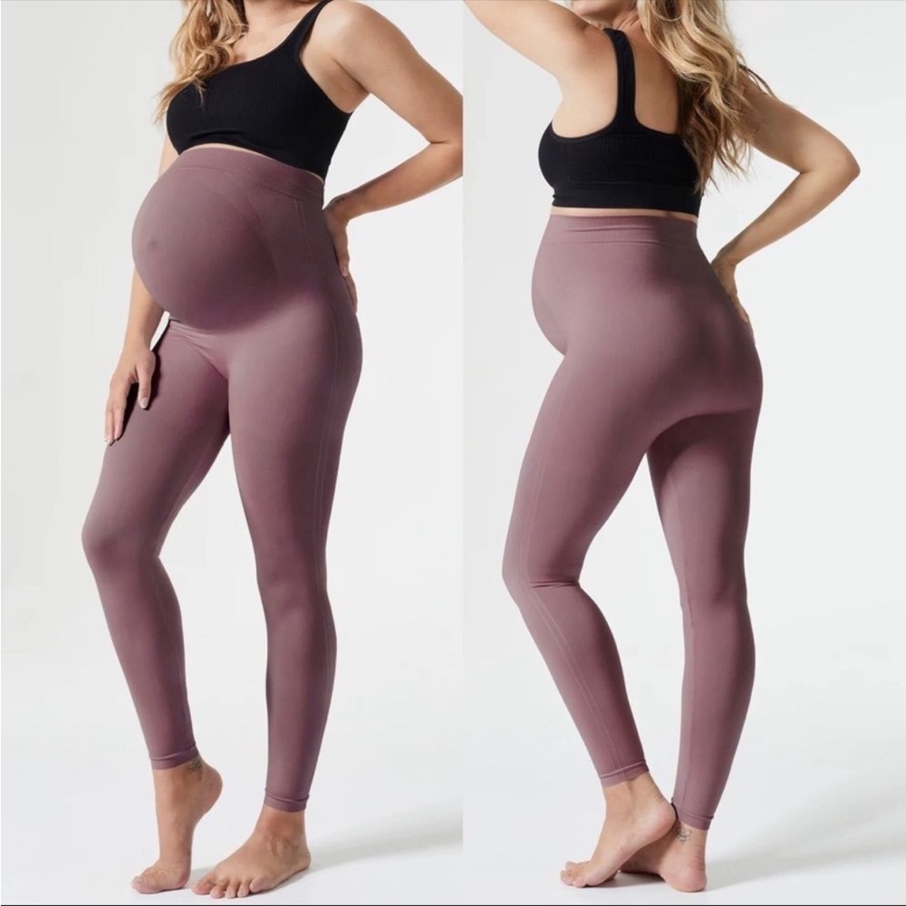 Blanqi Leggings Everyday Maternity Belly Support Purple Medium Casual Active